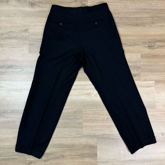 Hugo Boss Einstein Sigma Virgin Wool Dress Suit Pants Solid Black Classic 38S - Picture 3 of 5